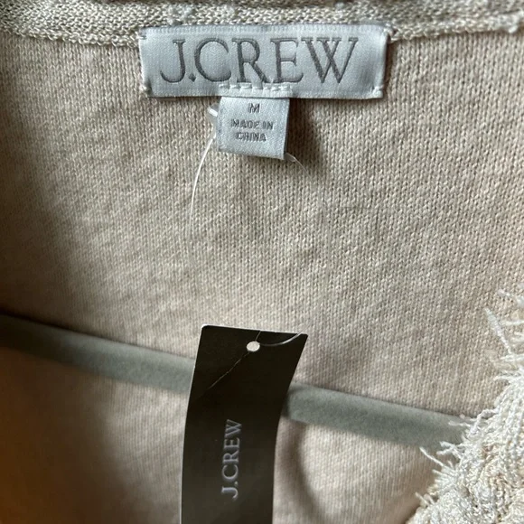 J crew Marled fringe-trim sweater lady jacket - Picture 7 of 9
